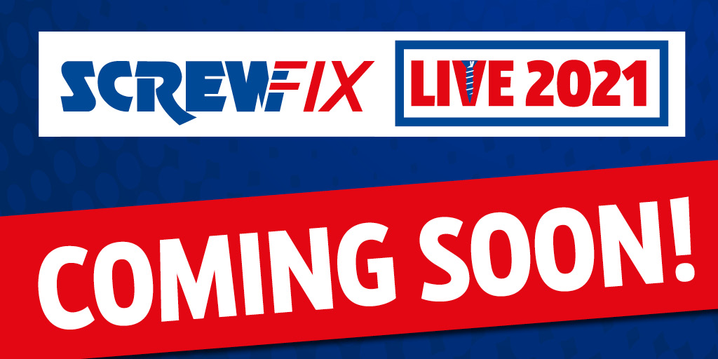 Screwfix's tweet photo. Screwfix LIVE 2021 is back! 

Join us online for the 2nd year running where we'll have exclusive deals, great product demos and lots of chances for you to WIN!

More details coming soon, Don’t miss out! https://t.co/RWhgyqQm4d