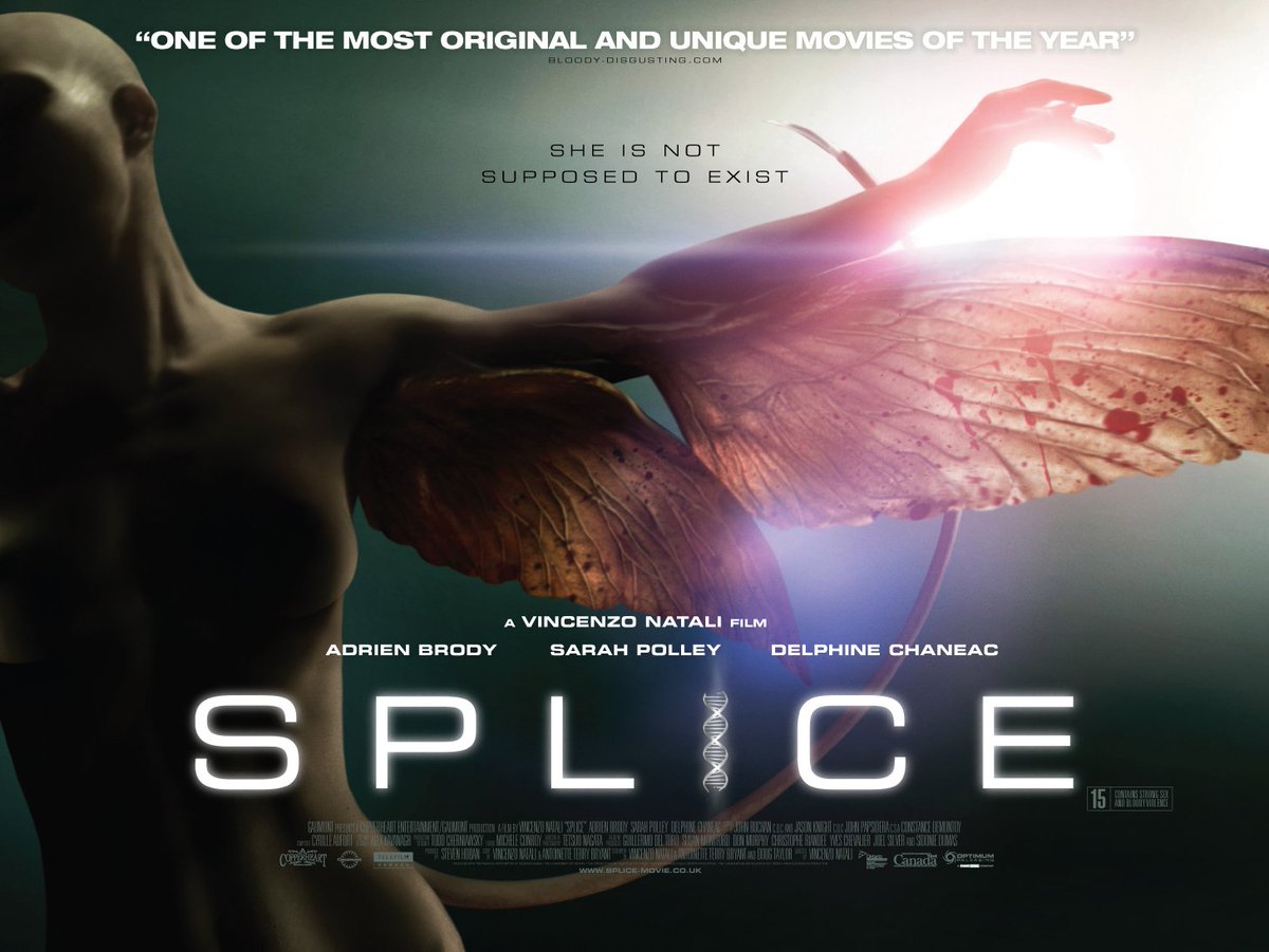 #1001HorrorMovies /268
Splice ('09)
⭐⭐⭐
Genetic engineers splice together animal DNA to create new species for medical research, but obviously, they take things way too far. Nice to see Dir #VincenzoNatali take steps to make this a bit of a different #CreatureFeature #horror.