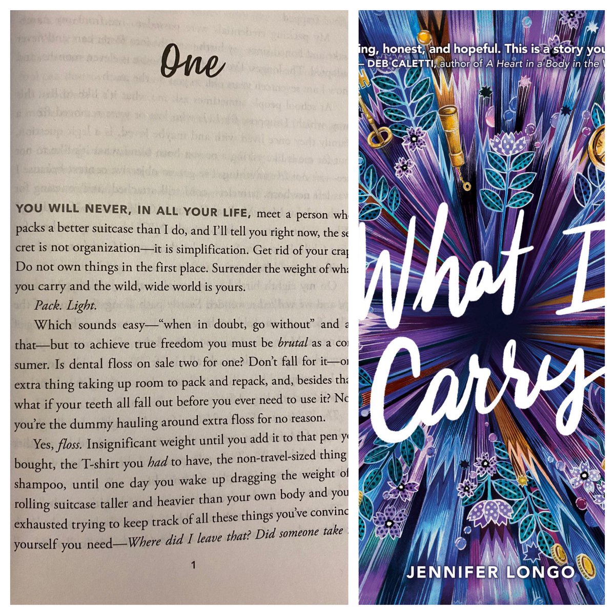 #firstpagefriday today, featuring #whaticarry by @jenlialongo which is also a #floridateensread award selection this year!