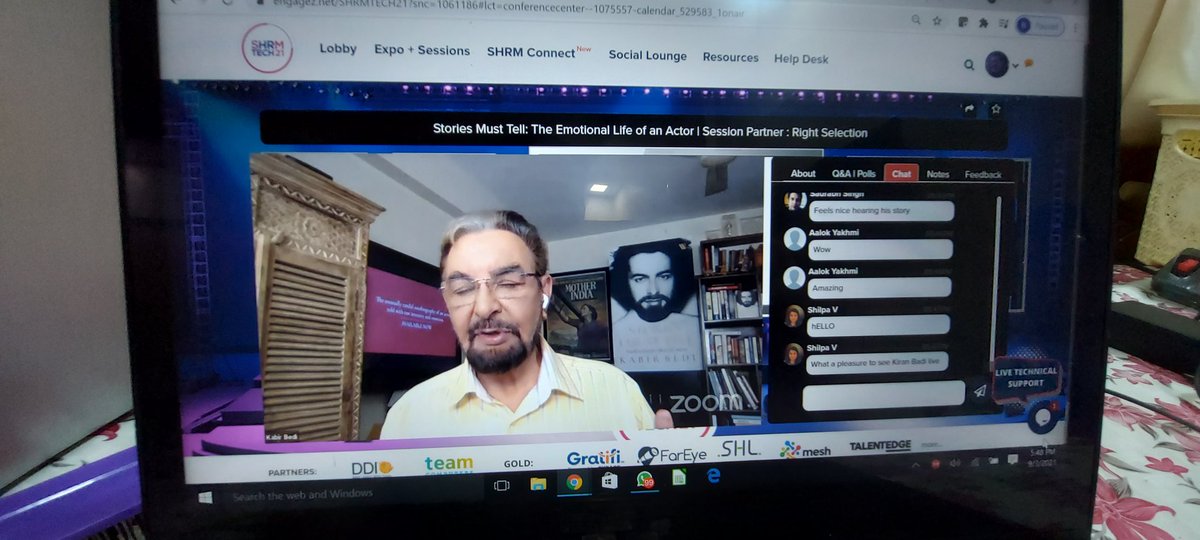 ashishgakrey's tweet photo. Last Session #SHRMTech21 @SHRMindia Stories Must Tell Emotional Life of an Actor. @iKabirBedi sharing amazing insights. Session Partner @Right_India @gautamganglani
Key Takeaways: Change is Constant, Go wid flow, B Adoptable, Change 2Survive, Reinvent @ZingHR #ZingHR #Outcomation https://t.co/oYXF0rFQ4g
