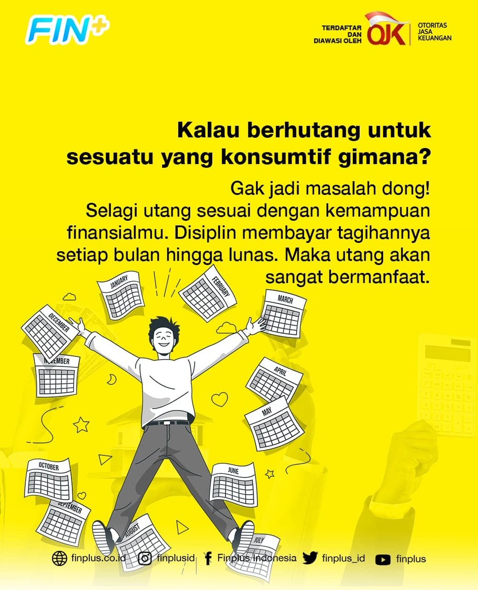 finplus_id's tweet photo. Kesimpulannya itu berhutang boleh saja, yang tidak boleh adalah tidak bisa membayar hutang ๐. Yuk pinjam uang dengan lebih bijak sesuai dengan kemampuan kamu!
#TemanFinPlus #FinPlus https://t.co/BPSw0gVYn3