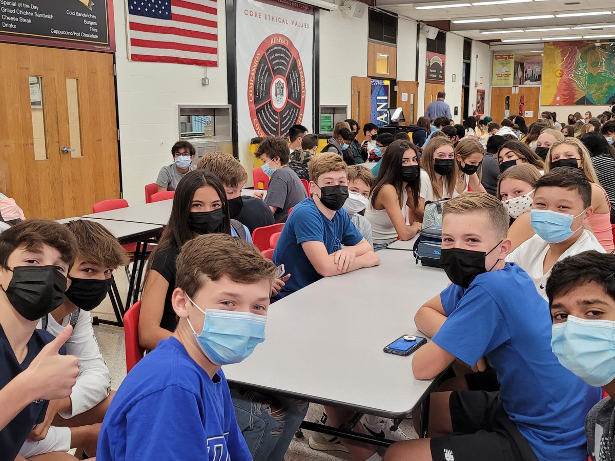 nhrhs1's tweet photo. We are so excited to welcome our students back in person today! Despite the masks, we still can see many smiles in our halls. Thank you to the #BoomerangProject team for planning an exciting morning for our freshmen! Here's to a great school year! #GoHighlands #WeMissOurStudents https://t.co/BrwvrIAj1E