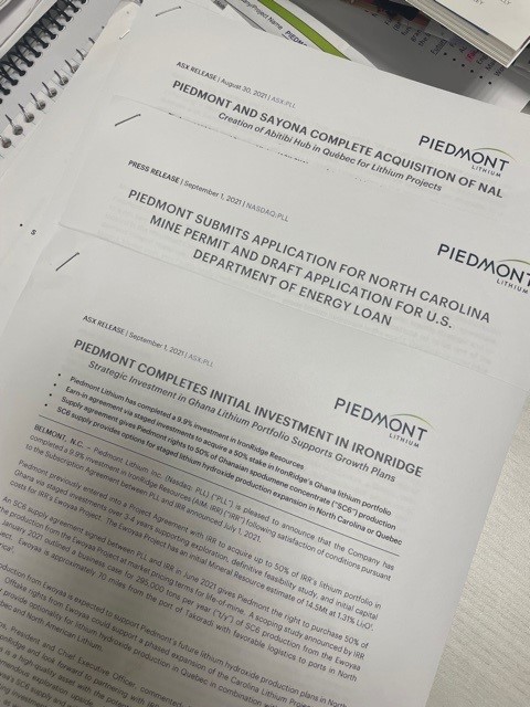 MalgPl's tweet photo. What a busy week at @PiedmontLithium with three exciting announcements as we continue to move closer to our goal of becoming a strategically diversified, multi-asset, integrated supplier of lithium hydroxide! https://t.co/IoooIWHRyT #positivelyelectric #staytuned https://t.co/np3uR0Dr0Z