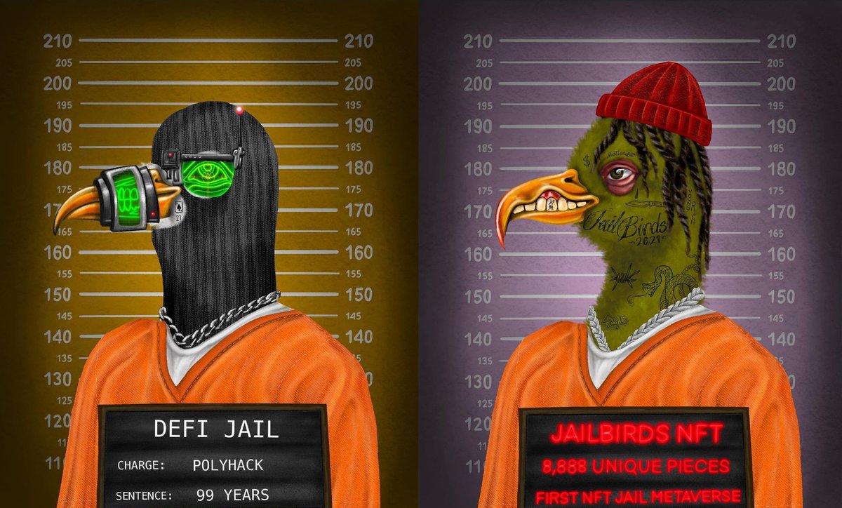 jailbirdsNFT's tweet photo. ⚠️ Jailbirds Giveaway Time!! ⚠️

We're giving away 15 whitelist spots for the Sept 6 Presale (this means a guaranteed spot!)

To enter:
1) Like &amp; Retweet
2) Tag 4 friends 
3) Tag 1 influencer

15 winners will be announced in 24hrs!

#NFT #NFTs #NFTLAUNCH #nftcollector #NFTartist https://t.co/ZeW4gSXxyh