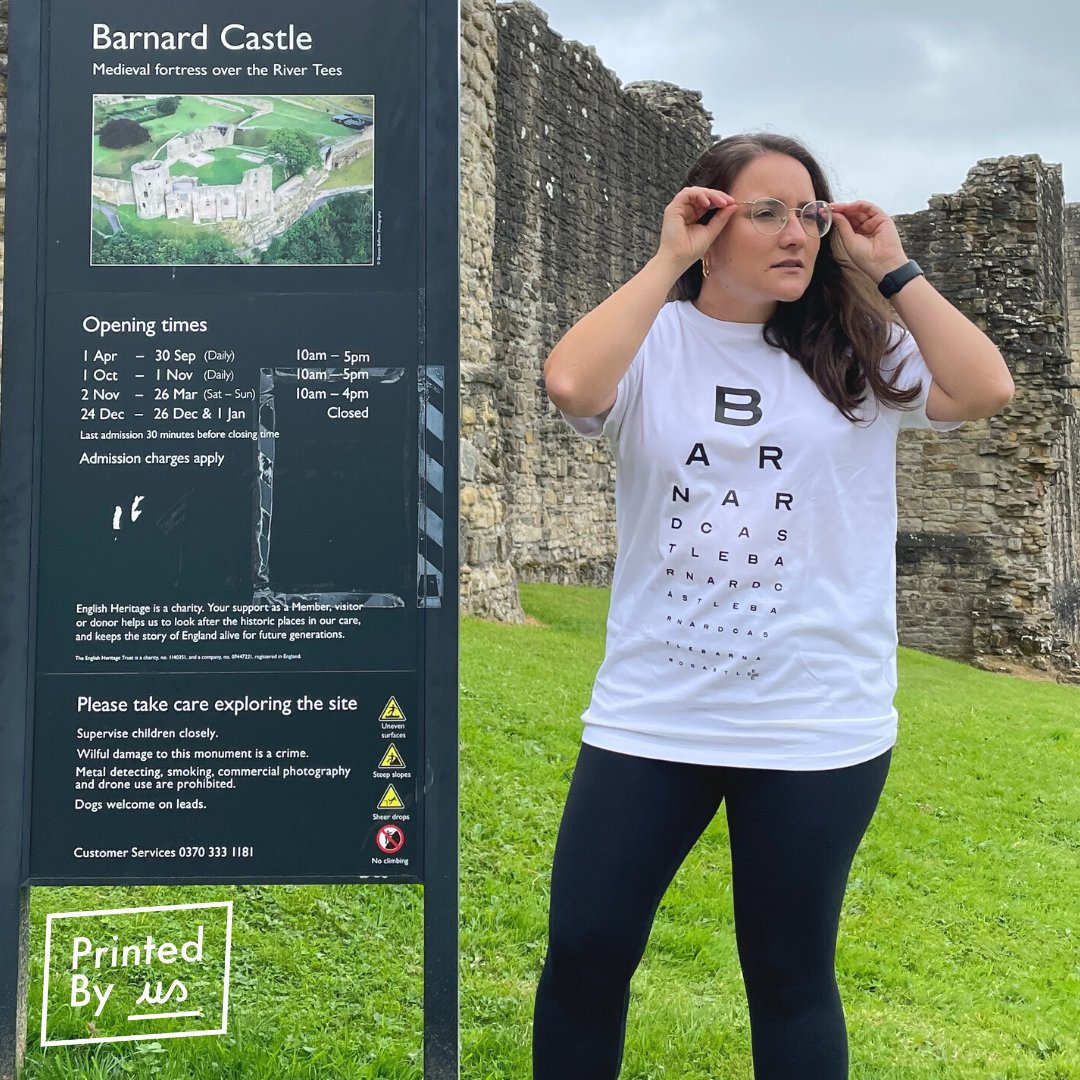Can you tell where our Social Franchise & Sales Manager Daniela has gone this week? Just a quick nip to the opticians, of course 👓🏰! You can shop our Barnard Castle Eye Test shirt on our shop - link in our bio!

#barnardcastle #ukhumour #shoplocal #shopindependent