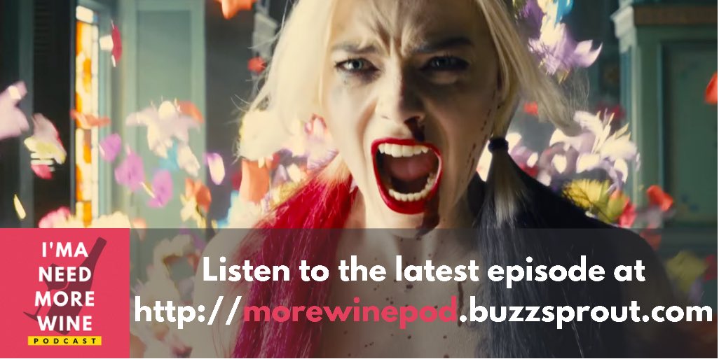 MoreWinePod's tweet photo. ICYMI: our latest episode on #TheSuicideSquad is out now. It should come as no surprise that we swoon over Margot Robbie’s amazing portrayal of #HarleyQuinn.
We are SO ready for another #BirdsOfPrey movie! Visit https://t.co/gpxgbf6ByC.
#podsofcolor https://t.co/sMc5VBMEbS