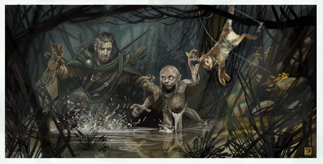 hesir's tweet photo. So that"s Morgoth confronting Fingolfin ...the other four #Tolkien inspired images I included are #Mithrandir, #Tevildo (Prince of Cats), #Aragorn Captures #Gollum, and #Anatar (Lord of Gifts). #Oxonnoot2021 https://t.co/hi20lu8ocM