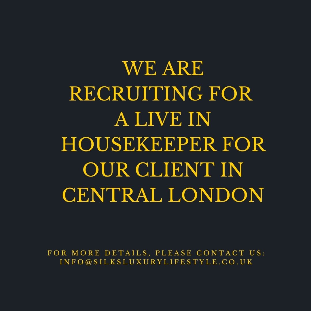 **Calling all housekeepers**

We are recruiting for a housekeeping role in London which provides exceptional benefits and salary. Please contact us for more details - info@silksluxurylifestyle.co.uk | 01372 469 378.   

#SILKS #SILKSLuxurylifestyle #HousekeepersLondon