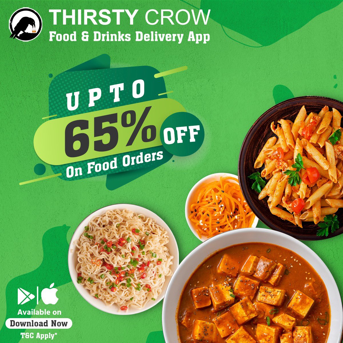 thirstycrowapp's tweet photo. USE CODE "TC65%OFF" and get a discount on food orders, Exclusively on Thirsty Crow!🍱🍣

Stay Home, Stay Safe and Download the Thirsty Crow App NOW and Order Your Favourite Food &amp; Drinks.

#stayhome #staysafe #vocal4local #fooddeliveryapp #sanjaydutt #brandambassador #thirstycrow https://t.co/Tllna9wu1t