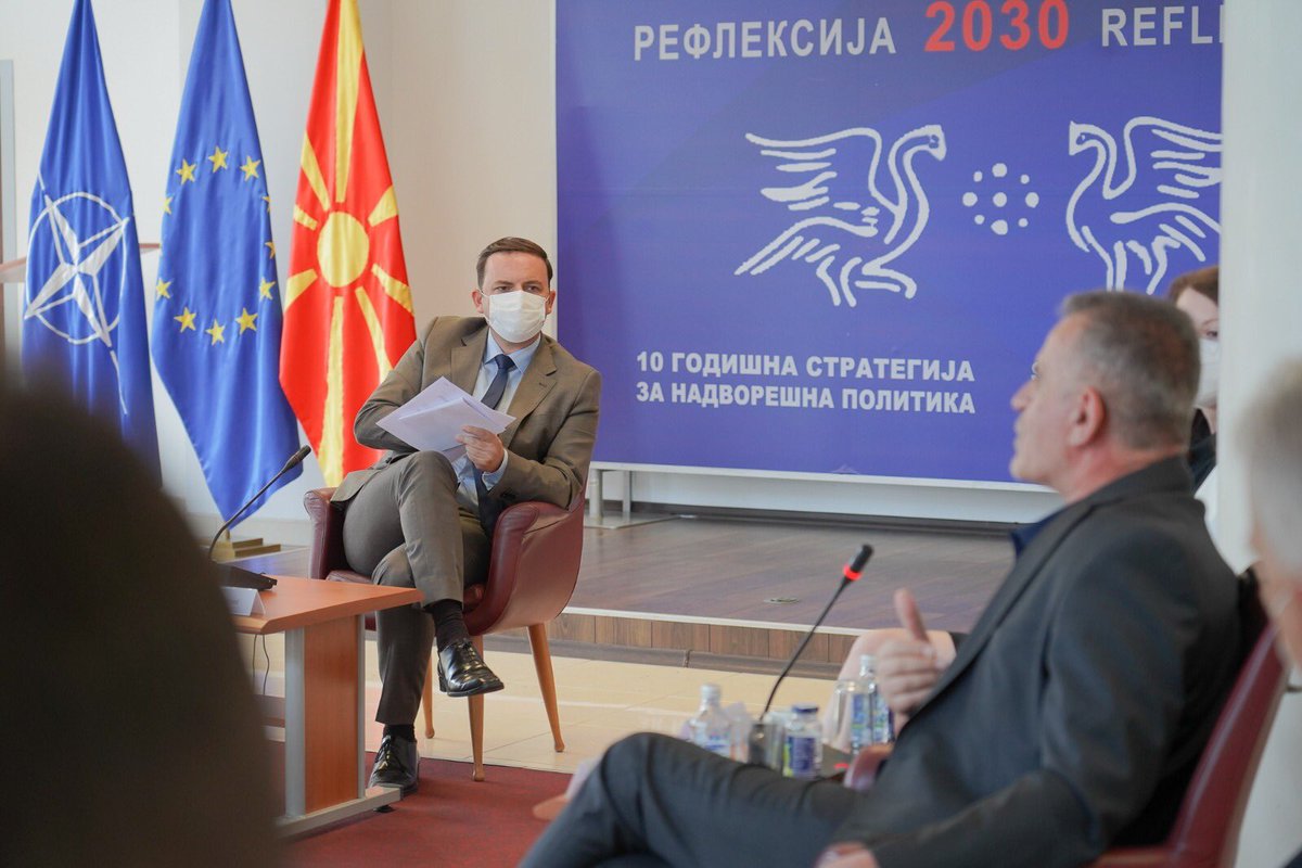 Bujar_O's tweet photo. Mtg of the StrategicCouncil within the #Reflection2030 project of @MFA_mkd - dedicated to the situation in #Afghanistan & its immediate implications. Discussions on the lessons learned from this crises vis-a-vis future-proofing the country's response towards similar emergencies. https://t.co/UnlASpX2uq