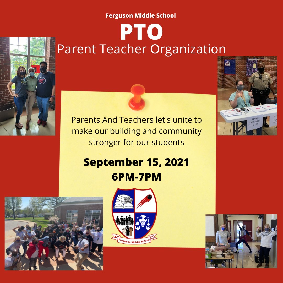FergusonMiddle's tweet photo. FMS Parents: This Wednesday is our Monthly PTO Meeting at 6PM. Check Emails for More Details. https://t.co/nHhr67E0bj