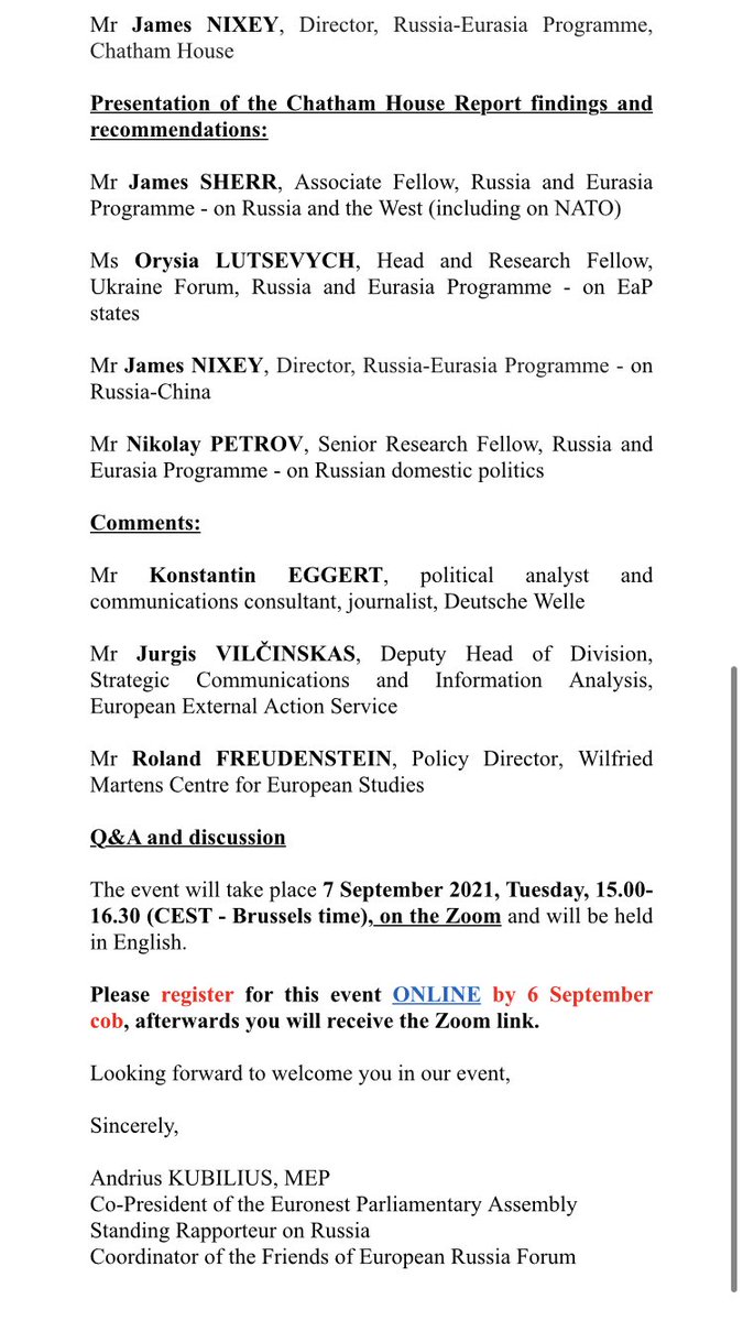 KubiliusA's tweet photo. How myths and misconceptions affect the Western policy debate on Russia? Join presentation of Chatham House Report & discussion on 7 SEPT 15.00 CET.Register👉 https://t.co/YdTuO9zAqS
@CHRussiaEurasia
#FriendsOfEuropeanRussiaForum https://t.co/G44vP7zKug