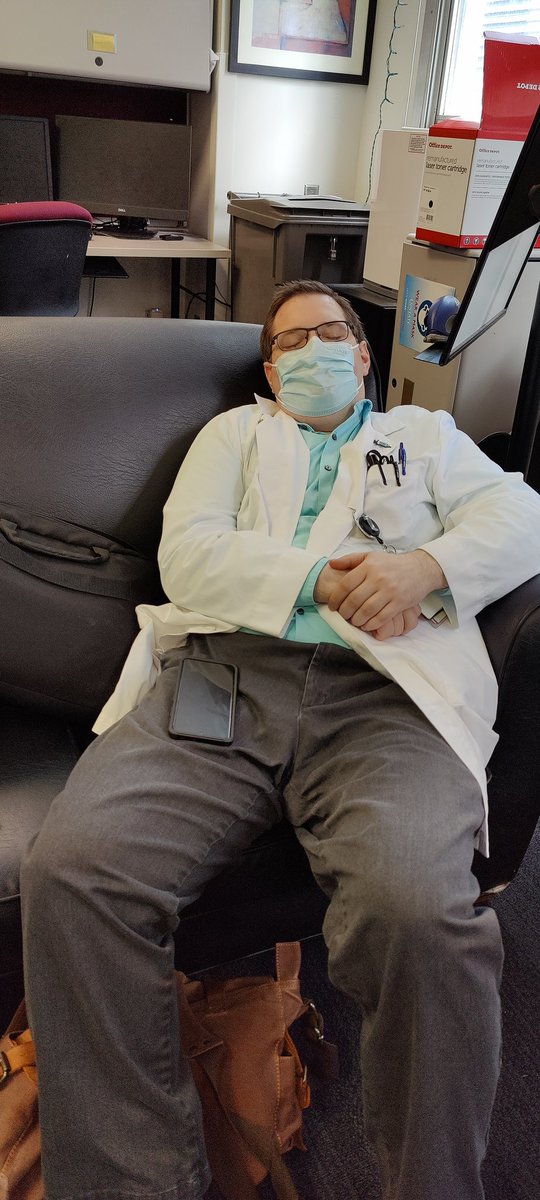 Chief Resident Dr Pfaff enjoying a post-lunch nap! 😴
(Photo posted with permission!)