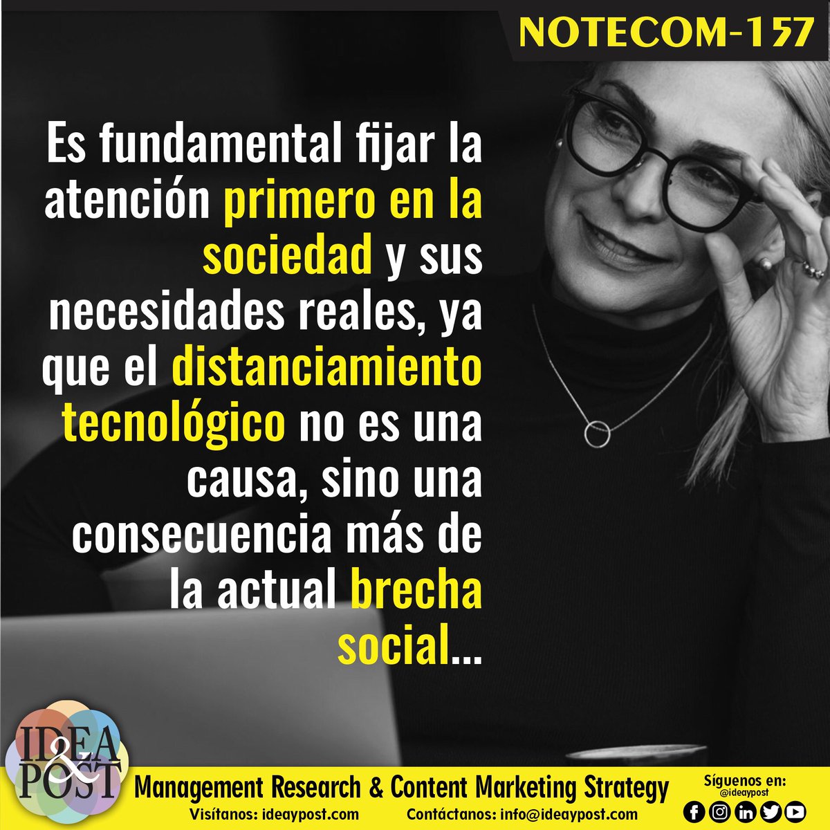 ideaypost's tweet image. En la medida que no capacitemos a la sociedad para un uso más eficiente de la tecnología, seguirá creciendo el distanciamiento social.

Síguenos en #ideaypost o visita nuestro #blog en ideaypost.com y conoce más #notecom sobre Comunicación para el Desarrollo.

#cds