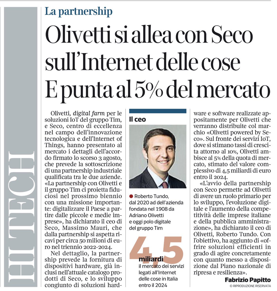 gdt62's tweet image. .@OlivettiOnline si allea con @SECO_spa nell’internet delle cose via @Corriere @CorInnovazione @L_Economia 
#Hitech #DesignMeetsTechnology #Olivetti #SECObusiness #IoT #DigitalEvolution