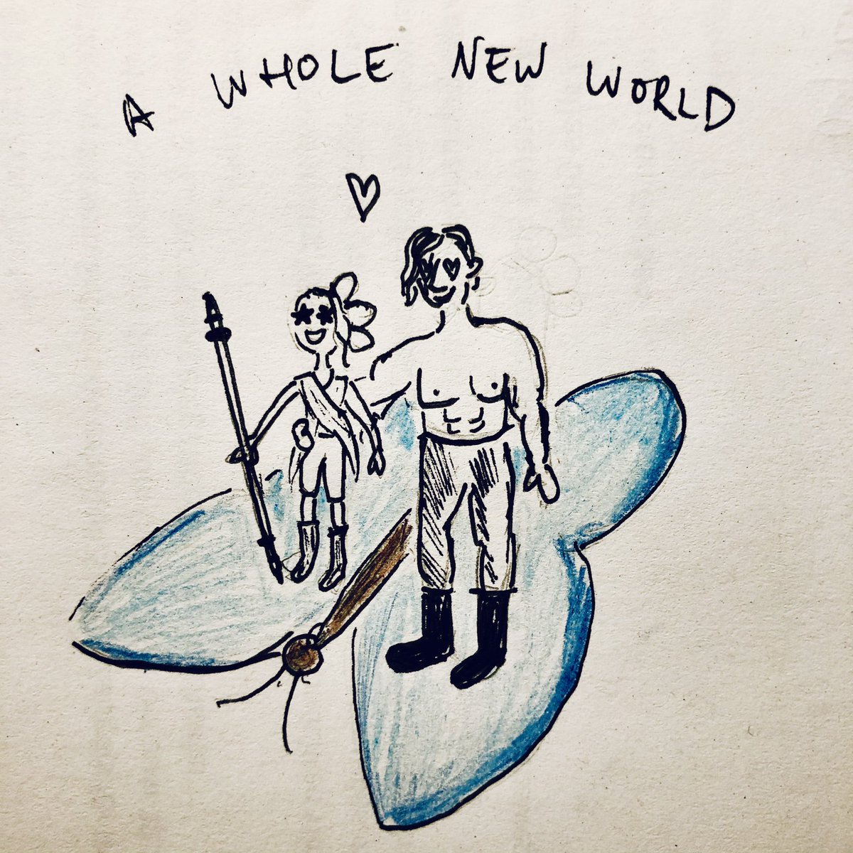 valantanana's tweet photo. #Reylo flying through WBW to Naboo to get married💕
This fandom is amazing! ❤️🦋
Seeing all your wonderful work & art inspired me to pick up the pen for the first time in ages.
Inspired by our 2 space idiots & AD‘s Aladdin sketch from #SNL 😅 #bendemption #benswolo #adamdriver https://t.co/zlqsRPuqpl
