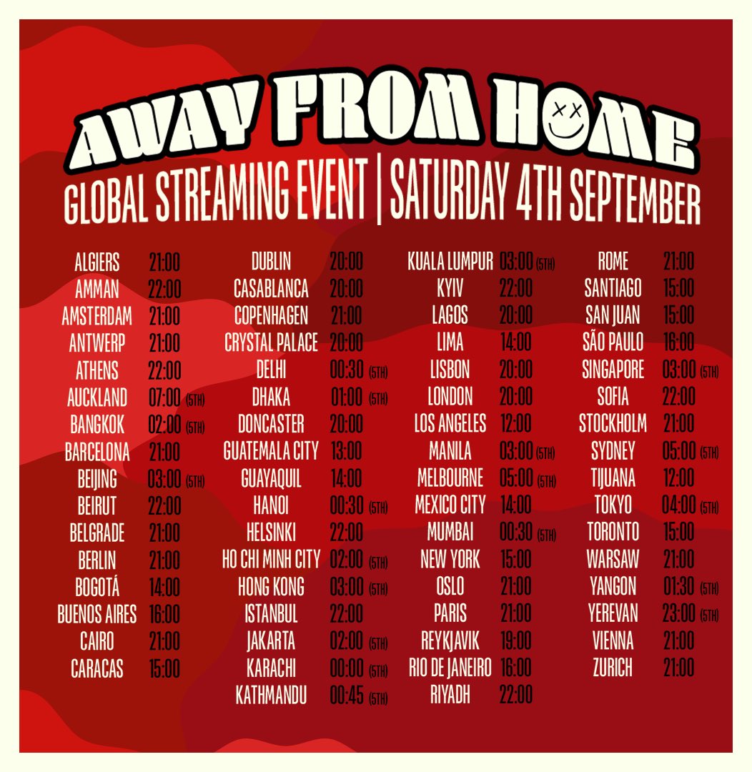 Where in the world will you be watching from tomorrow? smarturl.it/awayfromhome