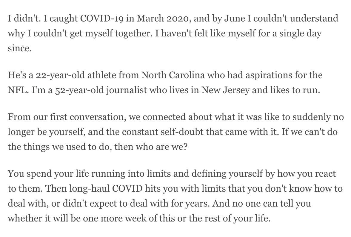 Jeff Passan (@jeffpassan) on Twitter photo This is a brilliant, heart-wrenching, vital story from <a href="/TJQuinnESPN/">T.J. Quinn</a> on long-haul COVID and his shared struggle with Clemson football player Justin Foster (@fosterkiddddd). Please read it and understand: There are so many more like them, and it's a scourge. es.pn/3zLmxWZ This is a brilliant, heart-wrenching, vital story from <a href="/TJQuinnESPN/">T.J. Quinn</a> on long-haul COVID and his shared struggle with Clemson football player Justin Foster (@fosterkiddddd). Please read it and understand: There are so many more like them, and it's a scourge. es.pn/3zLmxWZ