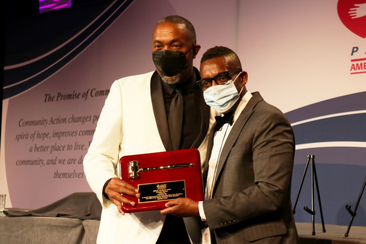 CAPartnership's tweet photo. NCAP is excited to welcome new Board Chair, Dr. Dalitso Sulamoyo! Thank you so much to outgoing Board Chair, Bryan Duncan, for his years of leadership and commitment to advancing equity and opportunity for all. #BeCommunityAction #CAPCON21 https://t.co/5qdDXsFC2L