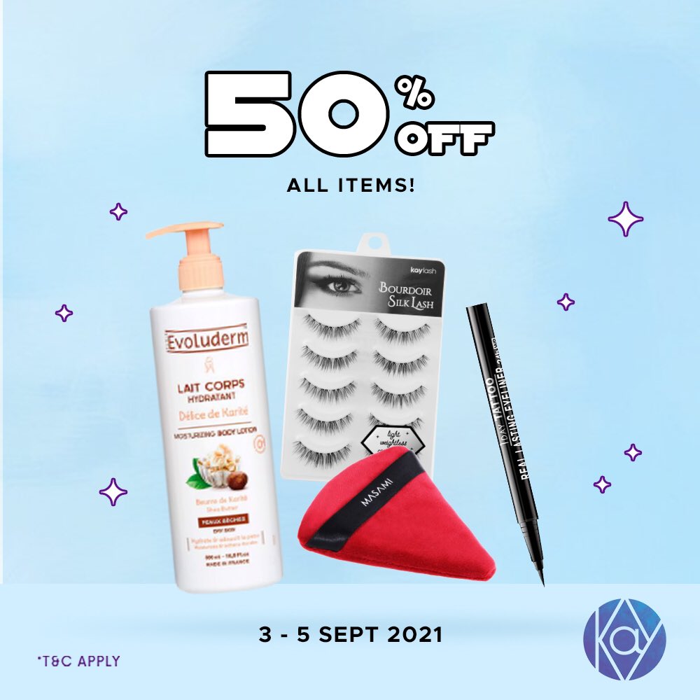 PondokIndahMall's tweet photo. Greatest Deal of The Month!
Pick your favourite beauty items and enjoy 50% discount for all items with min purchase 300K.
Valid from 3-5 September 2021
#Discount
#Kaycollection
#beautysale https://t.co/HQCLkUOuT1