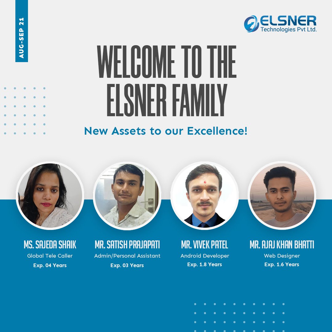 Elsnertech's tweet photo. It's Celebration time!🎉
Welcoming new members to the Elsner Family & Celebrating the Birthdays of a few members having their birthdays in August.
Happiest Birthday & Congratulations to the new joiners.
#elsner #elsnertechnologies #birthdaycelebration #newemployees #elsnerfamily https://t.co/iKiatyZi4E