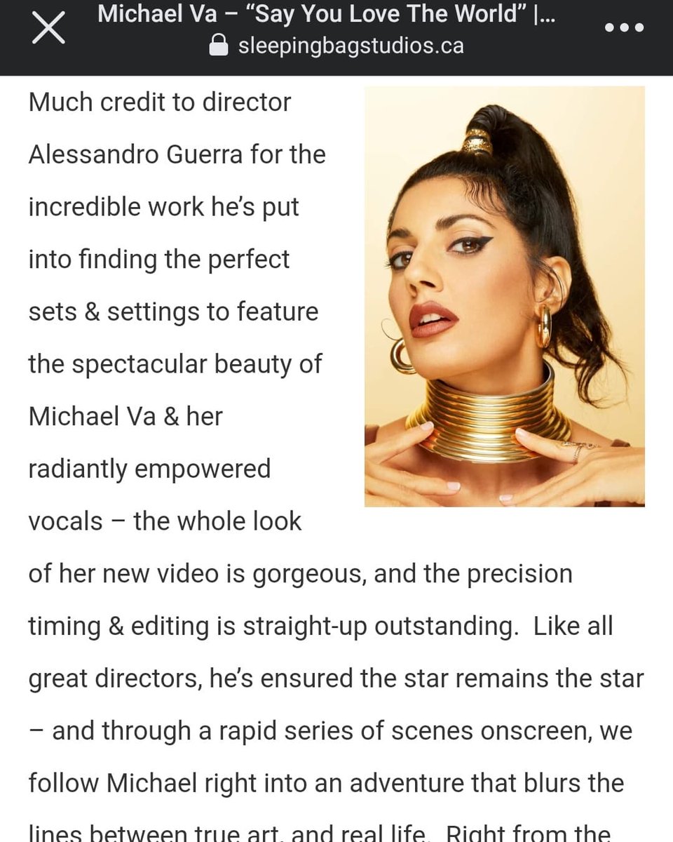 MICHAELVAme's tweet photo. Oce again THANK YOU guys for this amazing article on my Music Videoโค๏ธ love you guyysss #sleepingbagstudios #michaelva @sleepingbagrec articlehttps://sleepingbagstudios.ca/michael-va-say-you-love-the-world-2/ https://t.co/iQM3G7lEE4