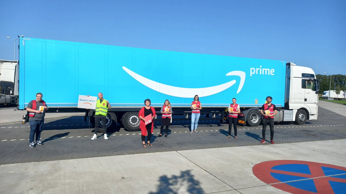 Schluss mit prekären Arbeitsbedingungen und geringem Lohn für Fahrer*innen und Zusteller*innen bei Amazon. DGB Vorstandsmitglied Anja Piel hat sich auch heute an den #ausgeliefert Aktionstagen von verdi und dem Projekt Faire Mobilität in Brandenburg beteiligt. 
