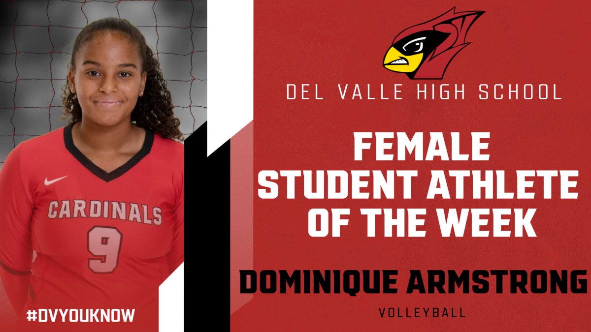 🚨FEMALE STUDENT ATHLETE OF THE WEEK🚨
Congratulations to Dominique Armstrong for being voted DVHS Student-Athlete of the Week!  Dominique is the prime example of a student-athlete and leader.  Her desire, sacrifice, and contribution are evident on and off the court! #DVPROUD