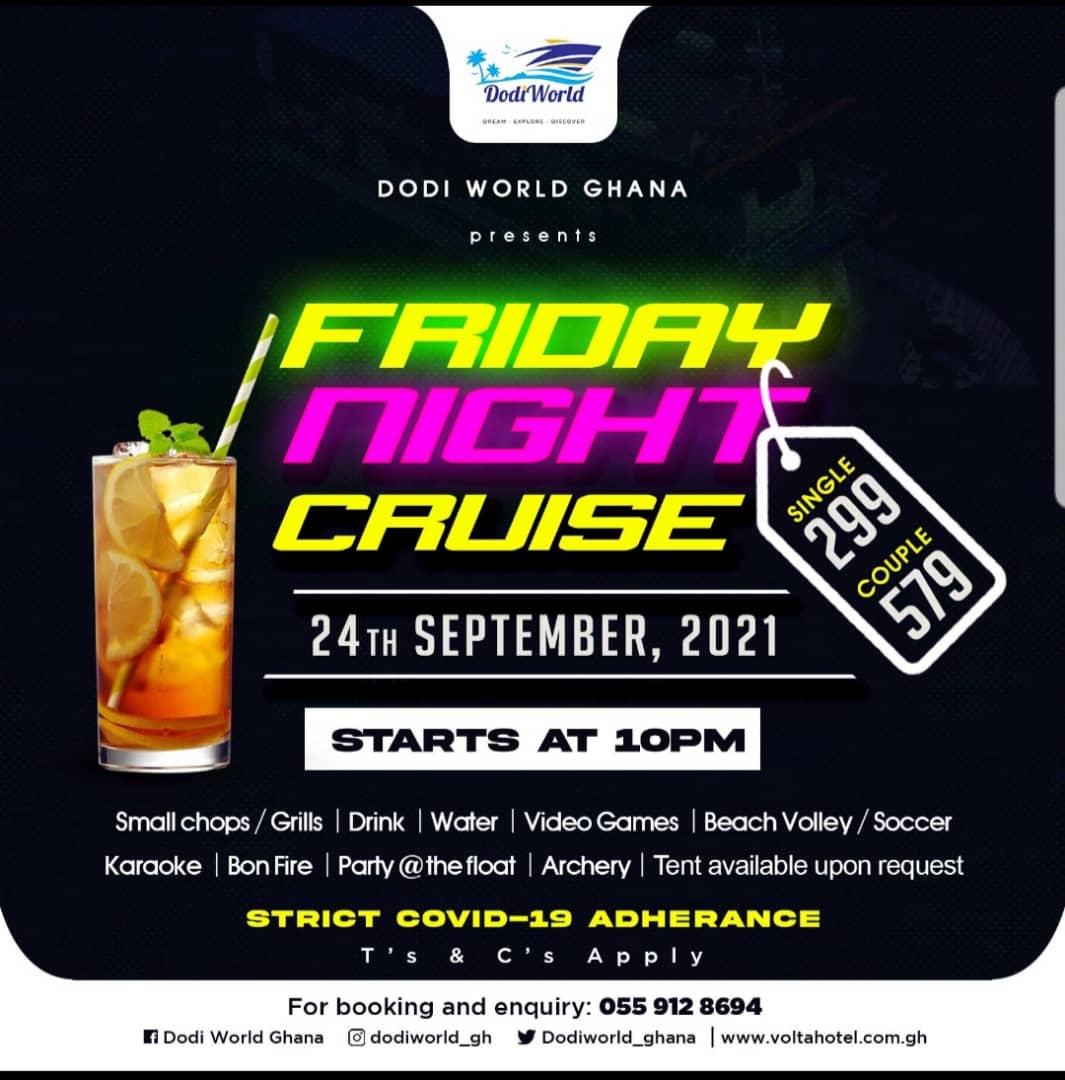 Come experience our night cruise this month🌝💃💃💃🥳 call 0559128694

#letsgocruising #cruise #cruiseship #cruisevessel #voltalake #Voltahotel