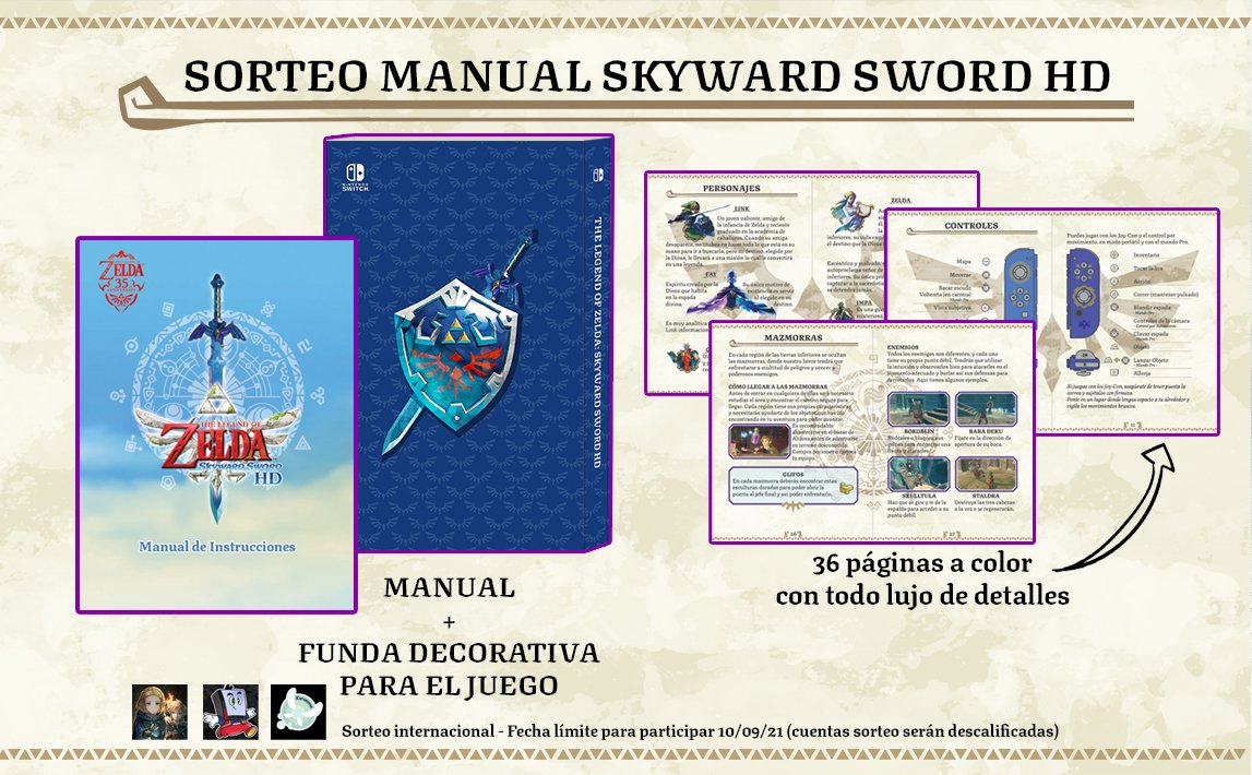 ZelderosHyrule's tweet image. 🌟 SORTEO LANZAMIENTO MANUAL ZELDA SKYWARD SWORD 🌟

¡Manual con información e ilustraciones de toda la aventura, y funda temática del juego!

Como participar:
🔹️Sígue a @Kurusonna, @CajasRetro y @ZelderosHyrule
🔹️Dale ♥️ y 🔁 a este tweet

#Zelda #SkywardSwordHD