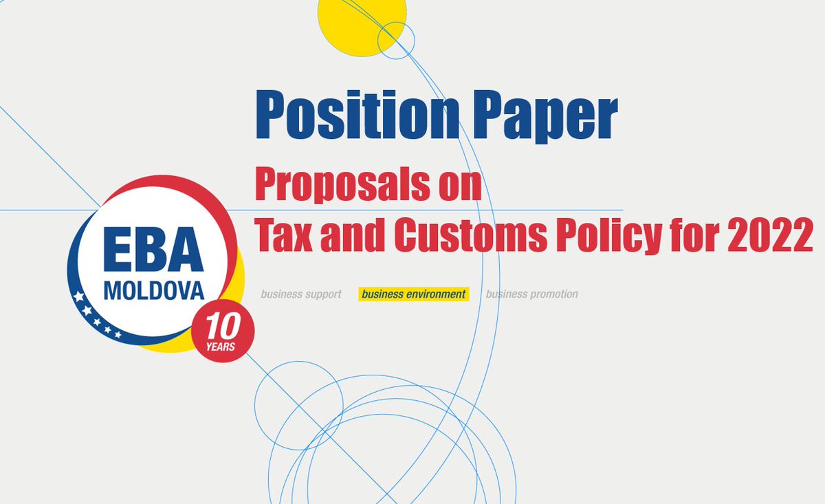 EBA developed and submitted to the Ministry of Finance the 𝗣𝗿𝗼𝗽𝗼𝘀𝗮𝗹𝘀 𝗼𝗻 𝗧𝗮𝘅 𝗮𝗻𝗱 𝗖𝘂𝘀𝘁𝗼𝗺𝘀 𝗣𝗼𝗹𝗶𝗰𝘆 𝗳𝗼𝗿 𝟮𝟬𝟮𝟮.

You may access the document here:
bit.ly/3ySR305

#EBA_Support #EBA_policy #EBA_Position_Paper
#EBAMEMBERSADVOCACYSUPPORT