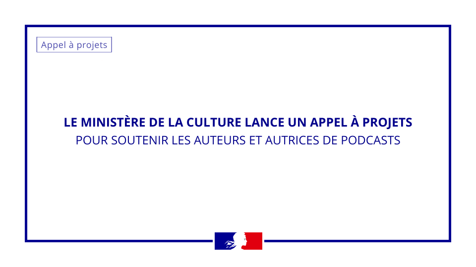 MinistereCC's tweet photo. #AppelàProjets | Le ministère de la Culture lance un appel à projets au bénéfice des autrices et auteurs de podcasts pour les accompagner dans l’écriture d’œuvres sonores originales nécessitant un travail de recherche et d’écriture approfondi. 👉 https://t.co/ffPcWaIMWS https://t.co/apY9HwWmUO