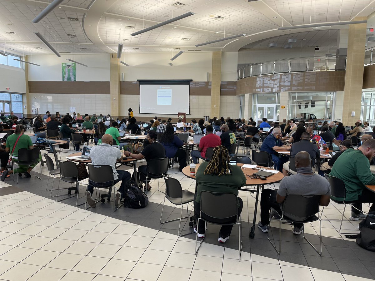 DAndreWeaver's tweet photo. Getting staff up and running with @SchoolStatusApp. We’ve spent time building a robust data dashboard that gets the information our teachers, leaders, kids, and parents need most, assembles it in one place, and gives them access to it all whenever they need it. #TogetherWeWin https://t.co/vmb96UI7El