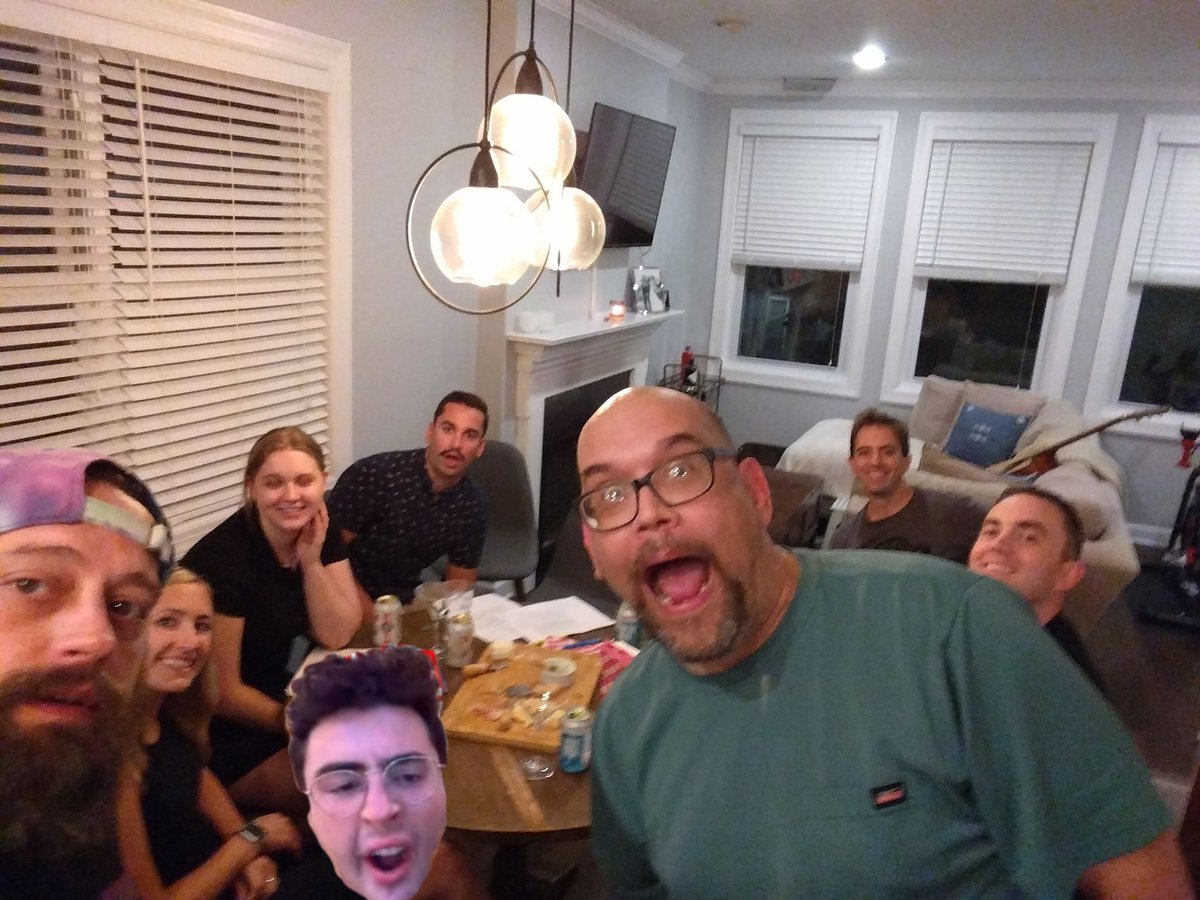 LowYourExpect's tweet photo. It's Friday night, you got nothing going on, so why not spend 13 minutes laughing your tuchus off with this gang, and Sam's wife. https://t.co/wtCJdxXZ5f https://t.co/V1n7ToJs0G