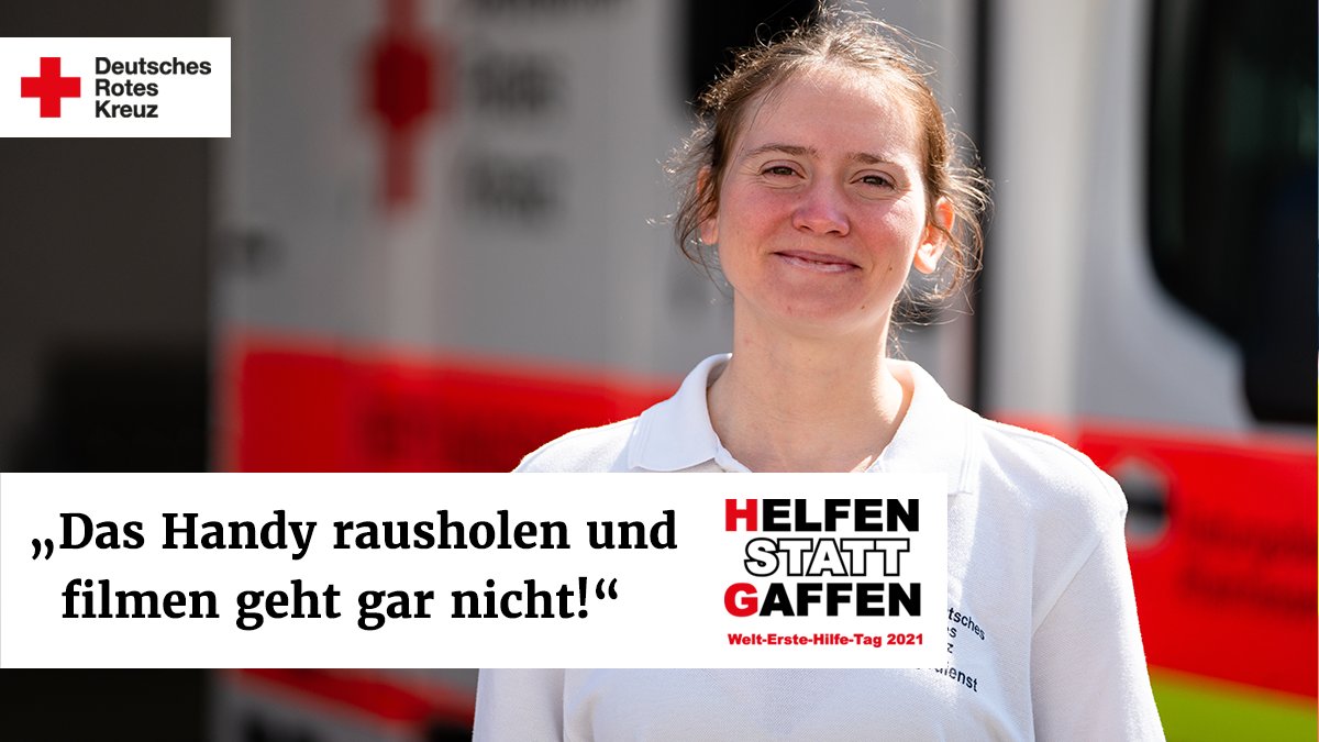 Gaffen behindert Rettungseinsätze: „Wege werden zugestellt, es wird gefilmt, statt mit anzupacken.“ Dabei kommt es gerade in Notfällen darauf an, dass Ersthelfende schnell und ungehindert agieren können.  #elfenstattaffen #helfenstattgaffen #welterstehilfetag #DRK