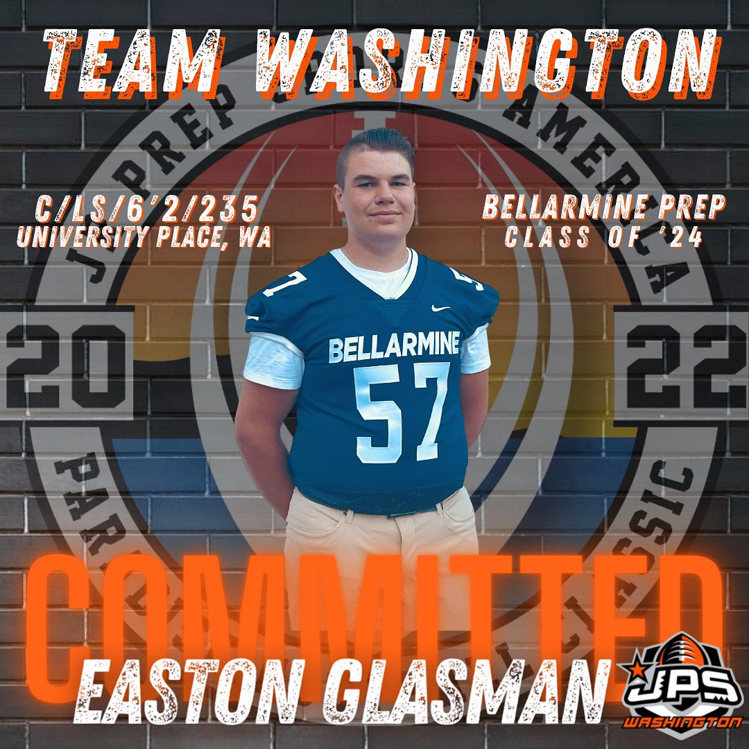We want to congratulate EASTON GLASMAN @easton_glasman on earning and committing to his roster spot on TEAM WASHINGTON (HS) - JPS PARADISE FOOTBALL CLASSIC 
・・・
@calidq @A_Stacy63 @bprepfootball 
#TeamWashington
#GridironAiga 
#TeamGridiron
#GridironSP 
#jpsonthemove
