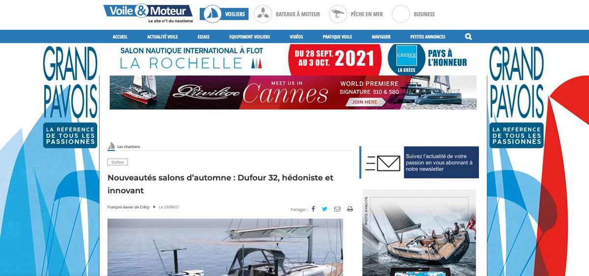 Le @_DufourYachts_ 32 en exclu mondiale au #GrandPavois. A lire sur @VoileMagazine @moteurboat... 

voileetmoteur.com/voiliers/actua…