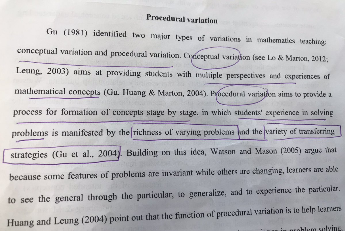 louiseseeley's tweet image. #variationTheory #Huang #Gu #watson &amp;amp; mason #marton #conceptual - multiple perspectives&amp;amp; experiences of concepts #procedural - process for formation of concepts (small steps/stages) in solving problems . Students experiencing richness of varying problems &amp;amp; variety of strategies