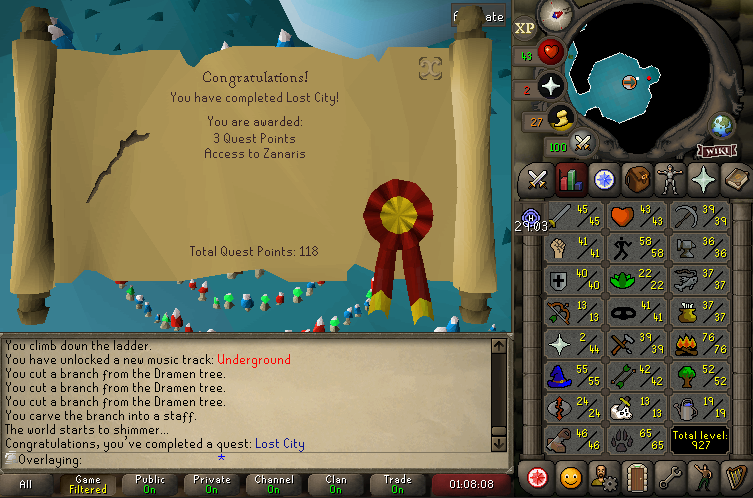 Haven't played on Tea much as I don't really know what to do on the account. Instead, I've been questing on my UIM😁 Today I had to re-bag for the first time and it was pretty scary😅 Annoyingly I need a blessed sickle to complete fairytale part 1 >< Not gonna be fun