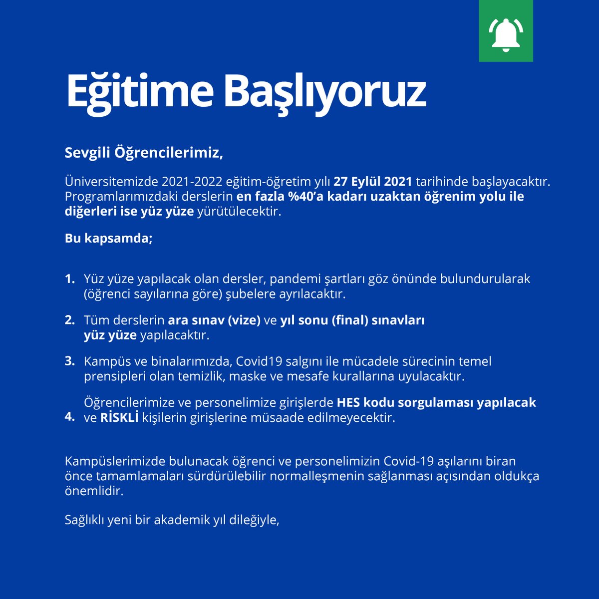 📣 Önemli Bilgilendirme ❗