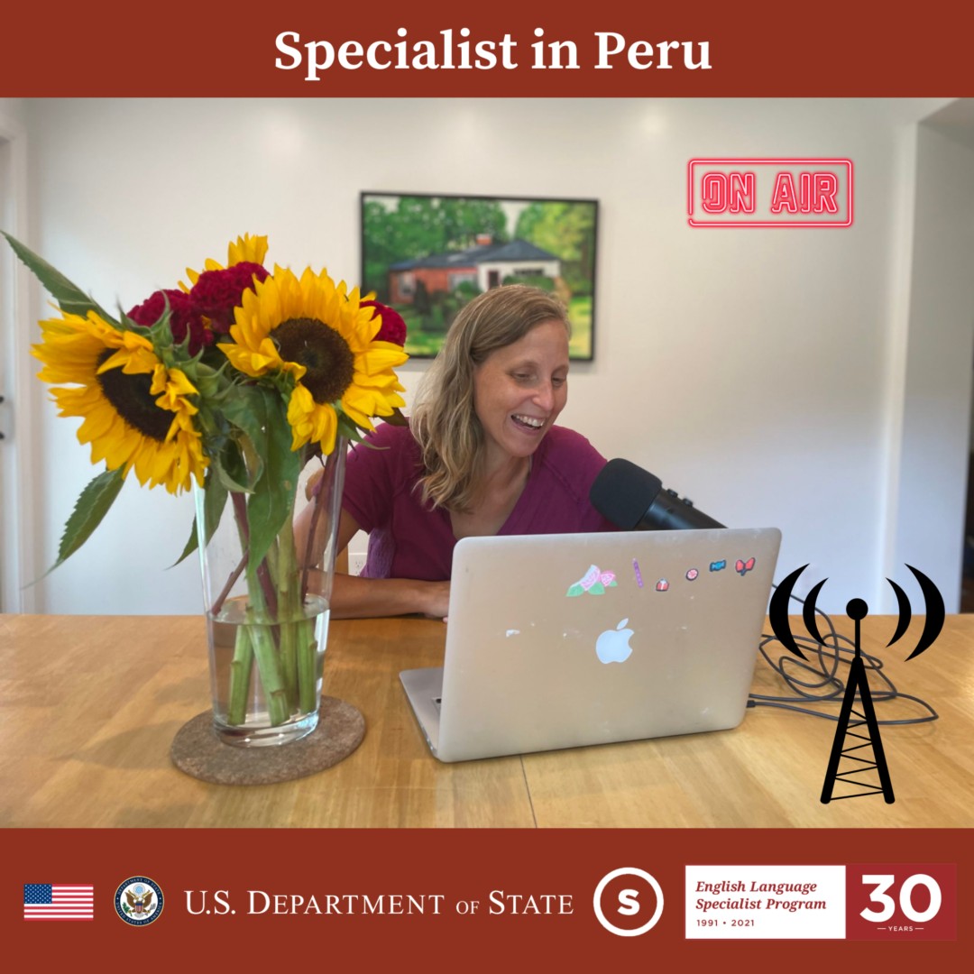 Last month, #ELSpecialist Delia Dunlap collaborated with the Ministry of Education in Peru to
teach English on the radio through the Aprendo en Casa (I Learn at Home) program. The program aims to reach students living in rural areas without electricity or access to cell phones.
