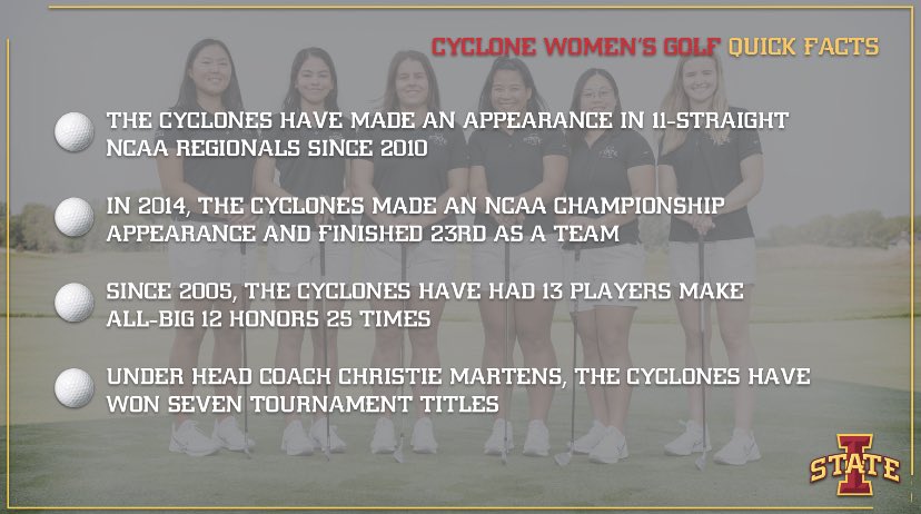 Quick facts about Iowa State Women’s Golf. #CyclONEnation 🌪⛳️🌪