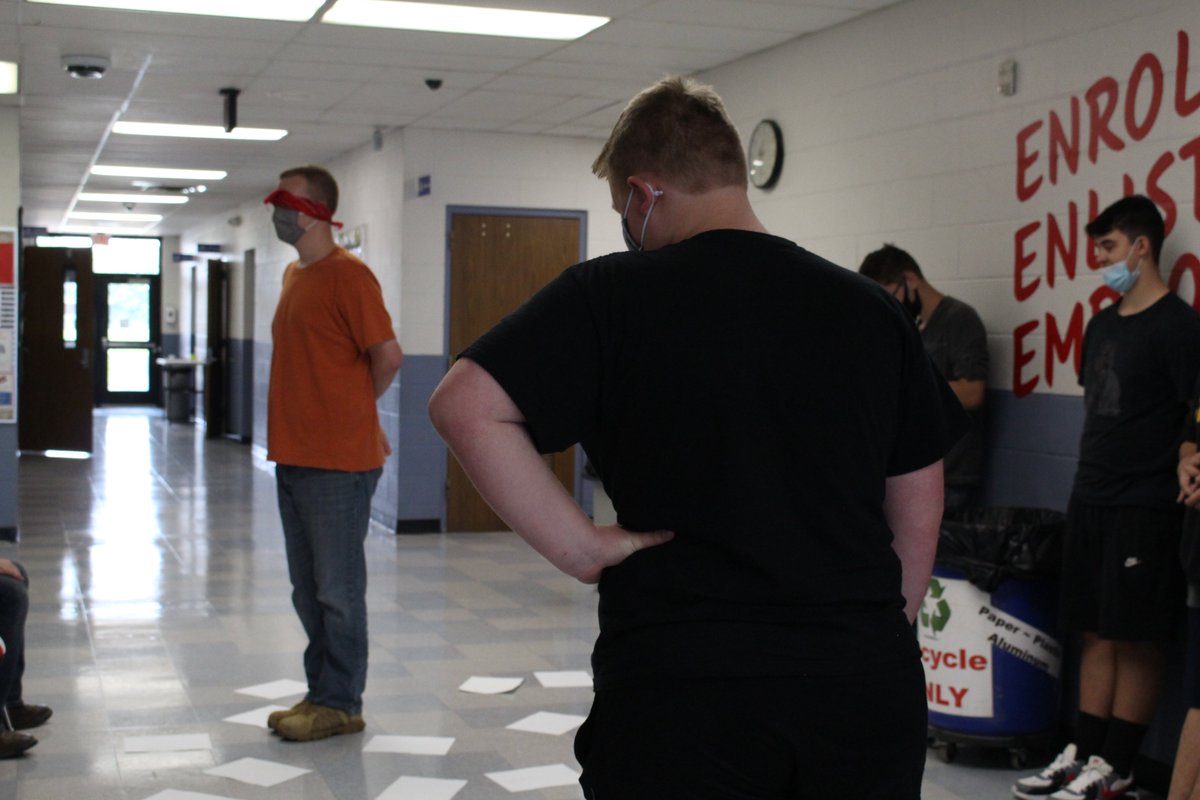 NCC's <a href="/AttendKCTech/">KC Tech Academy</a> students participated in precision and communication exercises yesterday during class. Partners had to guide their blindfolded classmates through a maze of papers using  clear and detailed instructions.  #NCCRocks