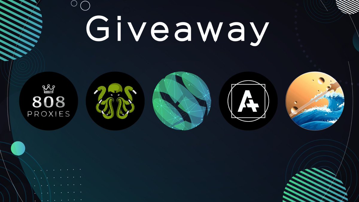 🔥 Huge Giveaway 🔥

 🎁 Prizes: 
<a href="/ProxiesCyber/">CyberProxies</a> 2 GBs
<a href="/hypelust/">Axel</a> $25
<a href="/Lacedbot/">Bourhan ツ</a> $25
<a href="/pluto_alerts/">PLUTO ALERTS</a> 1 Trial
<a href="/808Proxies/">808 Proxies</a> 1 GB 

📌 Rules:
1- Follow all accounts
2- Retweet &amp; Like
3- Tag 1 Friend

 Good luck 🍀