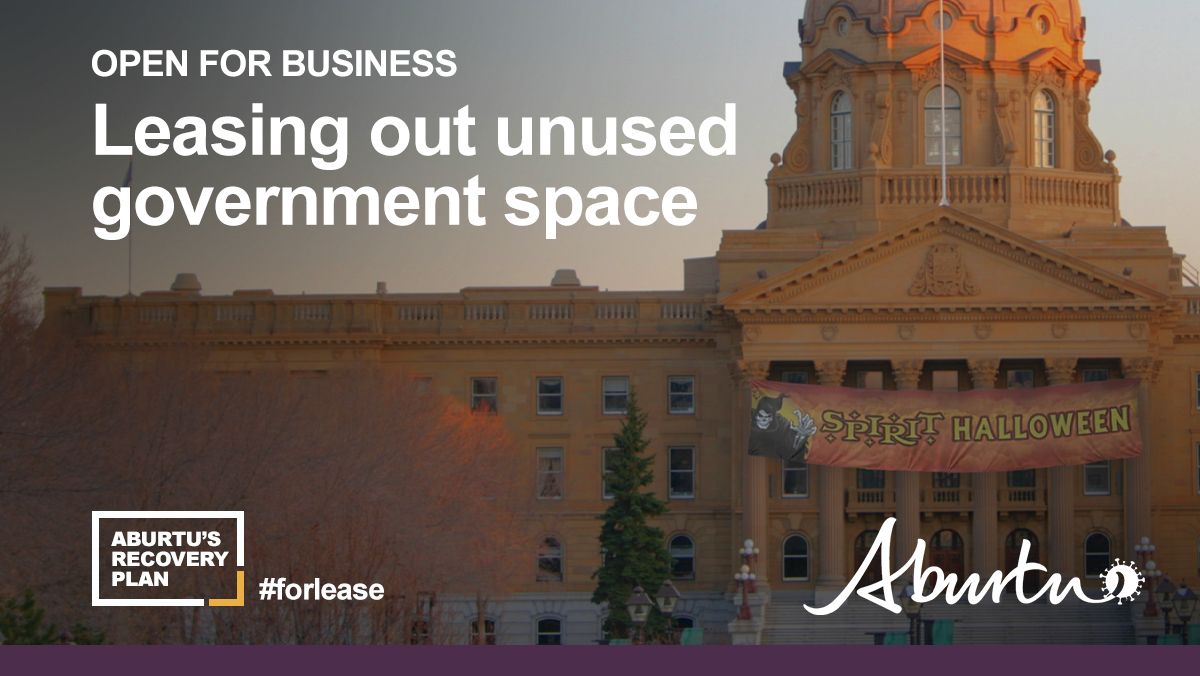 Since our abdication of duty, we have a surplus of government space that we were able to successfully lease out for the next two months. This is proof that our Recovery Plan is working. #COVID19AB #ableg #onyourown