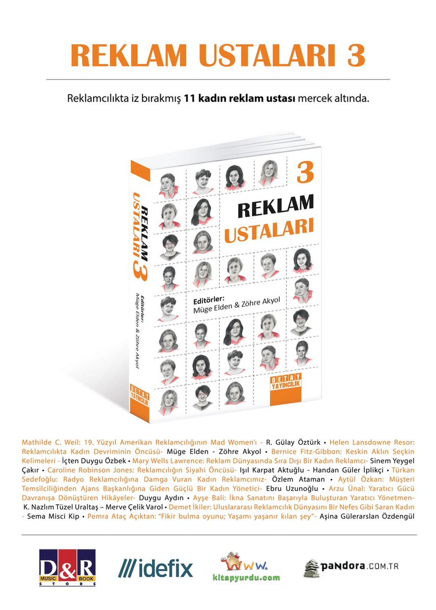Reklam Ustaları 3 çıktı. Serinin bu kitabında kadın reklam ustalarını, farklı üniversitelerden kadın akademisyenler ele alıyor. Okuyucusu bol olsun. Emeği geçenleri kutluyorum. <a href="/mugeelden/">Müge Pöğün</a> <a href="/zooresber/">Zöhre Akyol</a>