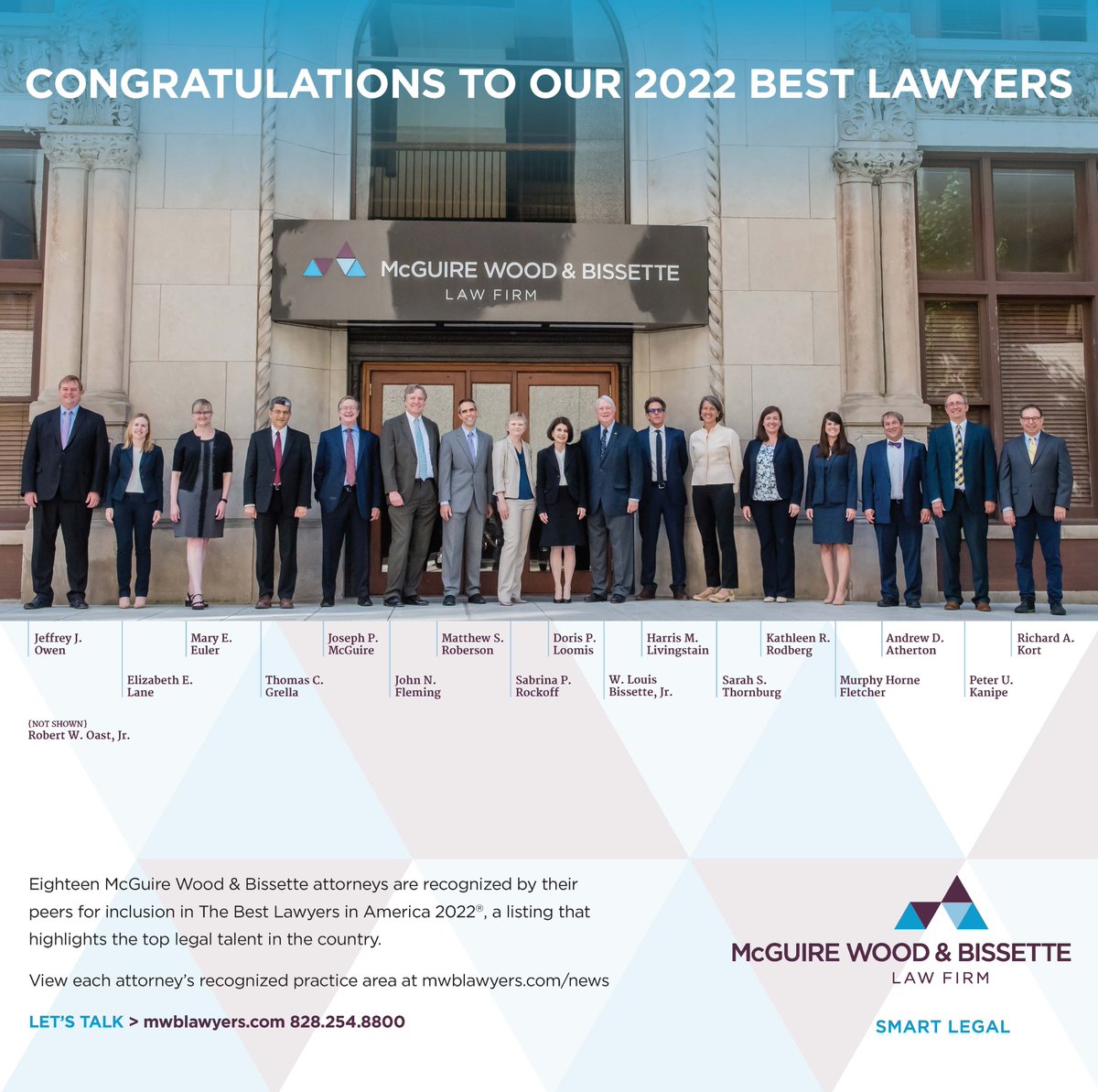 18 MWB attorneys recognized as <a href="/BestLawyers/">Best Lawyers</a> in America® 2022.  
Follow the link to view each attorney's recognized practice area. bit.ly/2WOUI1o

#Asheville #avlnews #WNCnews