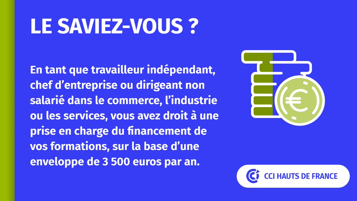CCI_hdf's tweet photo. 📢 Les #dirigeants non salariés aussi peuvent se faire financer des formations et votre #CCI peut instruire le dossier de demande et assurer le suivi jusqu'au remboursement de la #formation 👉 https://t.co/FOZJKS64gu
#agefice #newsroom https://t.co/AuUbm8SyIN