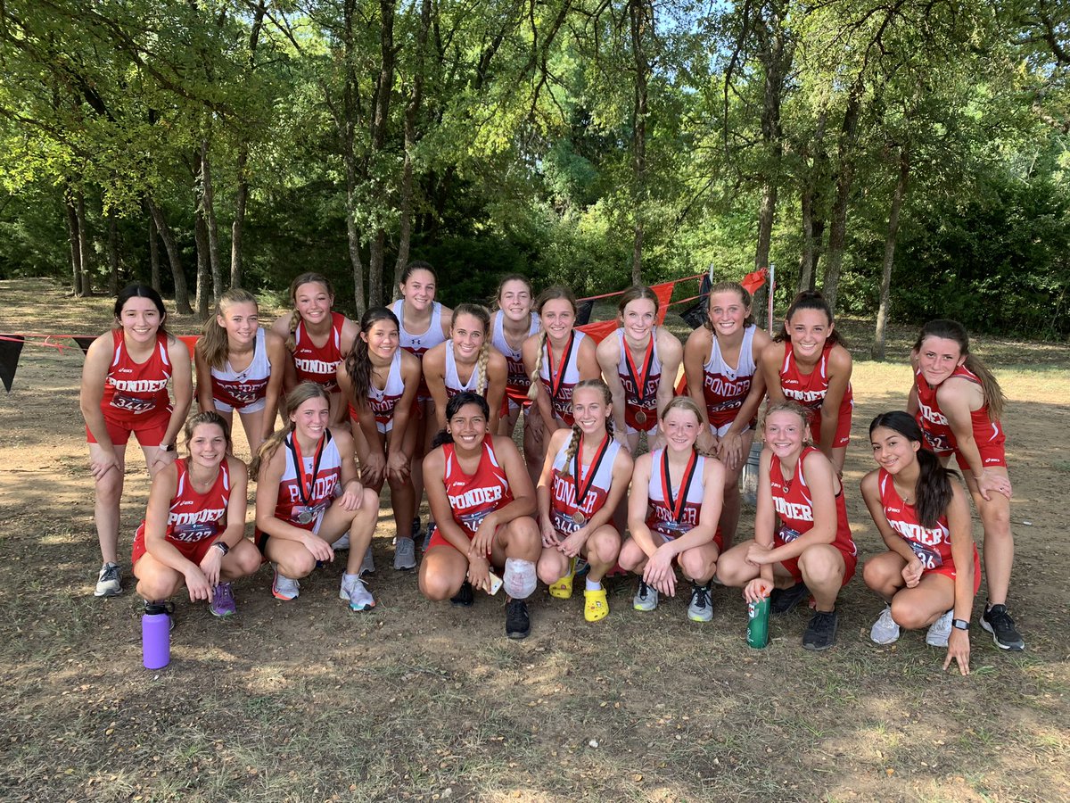 The Lady Lions compete valiantly and finish 2nd at the Burleson Elk Run. #PonderPride