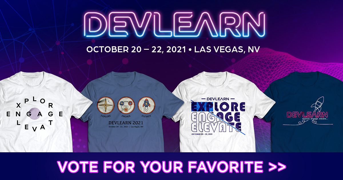 devlearn's tweet photo. Congratulations to our #Design4DevLearn T-Shirt Challenge finalists: Nikita Volkonskiy, Kevin Thorn, Somnath Gupta, and Nick Floro! Now's the time to cast your vote. Choose your favorite by next Wednesday! #DevLearn
https://t.co/17nU4Jt1Ni https://t.co/tu2FrxnoM2